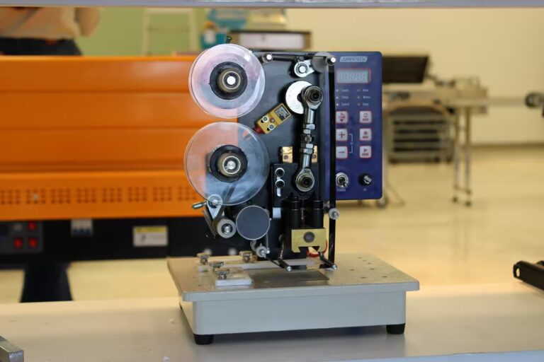 Codificador industrial de alta velocidad para marcado preciso en líneas de producción.